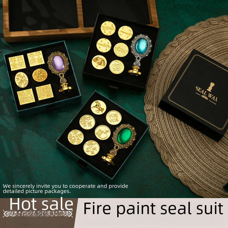 Retro Fire Paint Seal Gift Box Set – Full Artistic Wax Seal Kit, Wholesale - ViktaShop