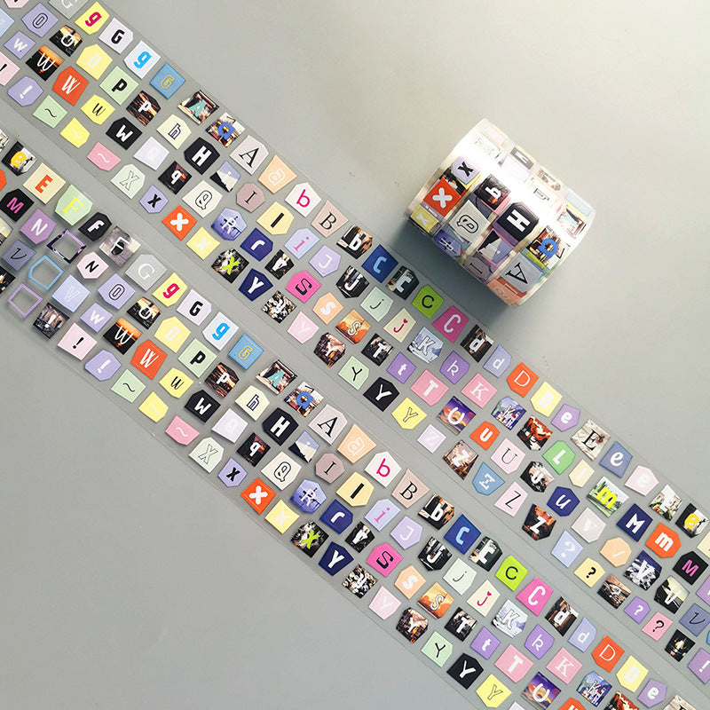 English Letter Die-Cut Stickers, Ins Style Journal Decoration Tape, 2 Options - ViktaShop