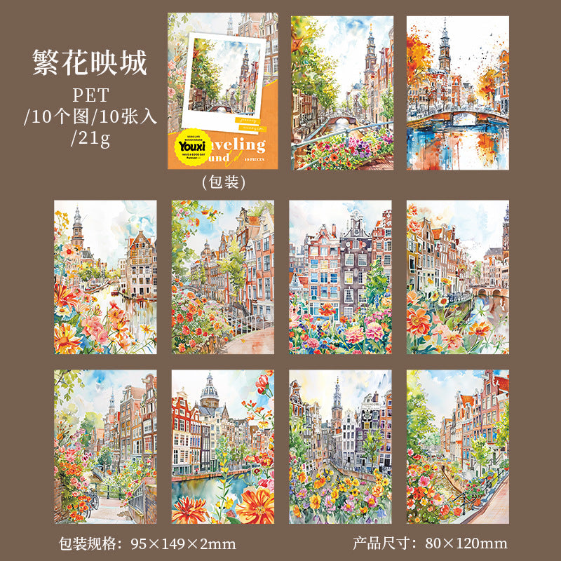 Travel Around the World Series Washi Sticker, 6 Pcs - ViktaShop