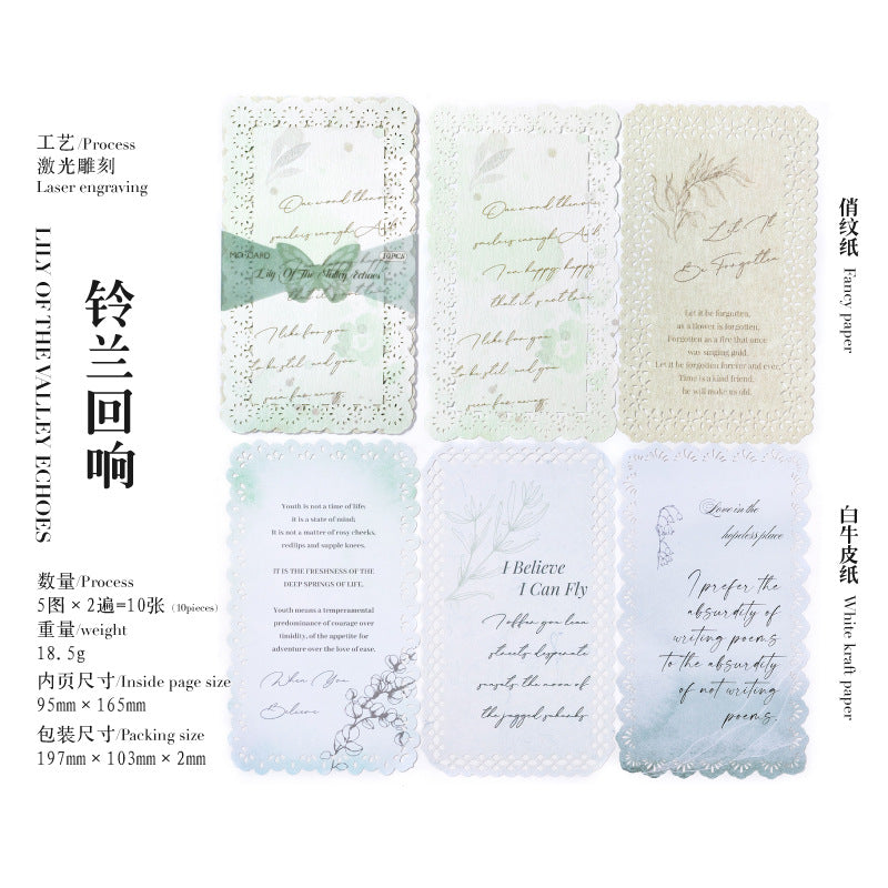 Paper Hollow Lace - Love Words Series, 10 Pcs - ViktaShop