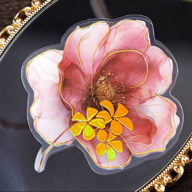 Light magic fog flower PET bronzing stickers 20 psc - Viktashop.com