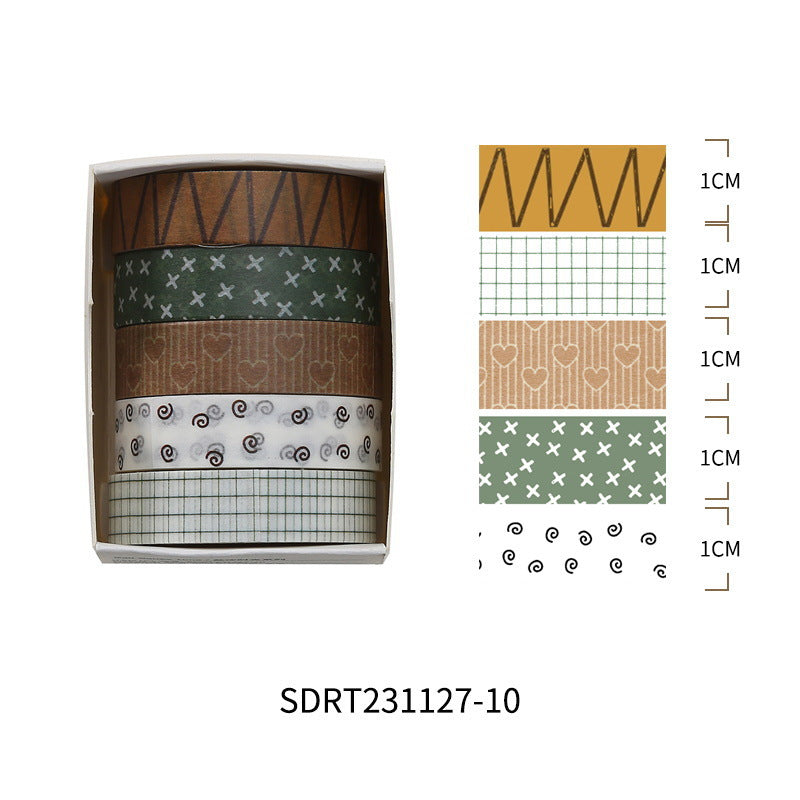 Salt Sunseeker Series – Retro Style Paper Washi Tape Set, 2m - ViktaShop