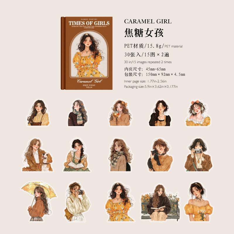 Vintage Girls Sticker PET Pack - ViktaShop