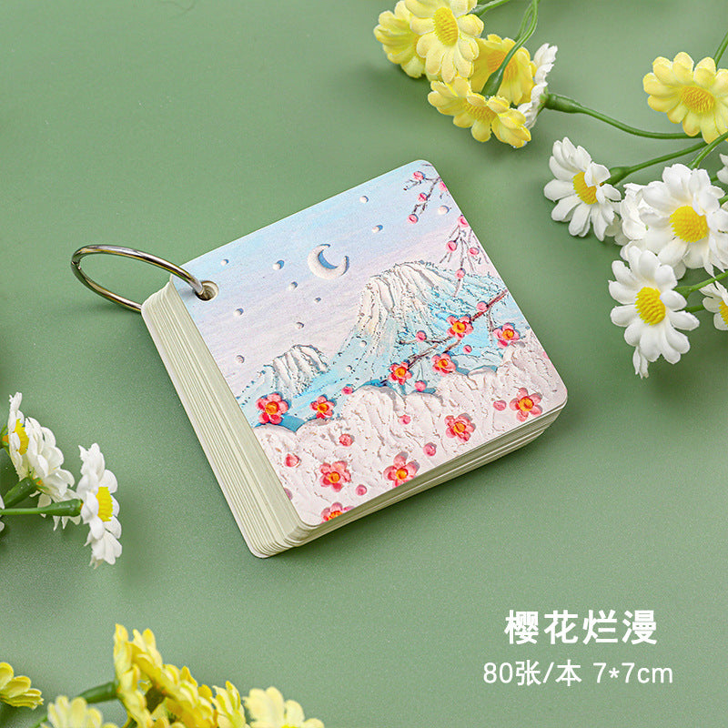 Oil Painting Scenery Loose-Leaf Notepad with Iron Ring, 4 Options - ViktaShop