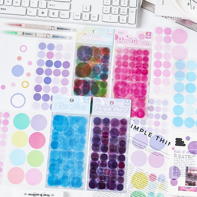 White Ink-Free Flat Stickers – Pink & Dreamy, 4 Styles, 6 Pcs - ViktaShop