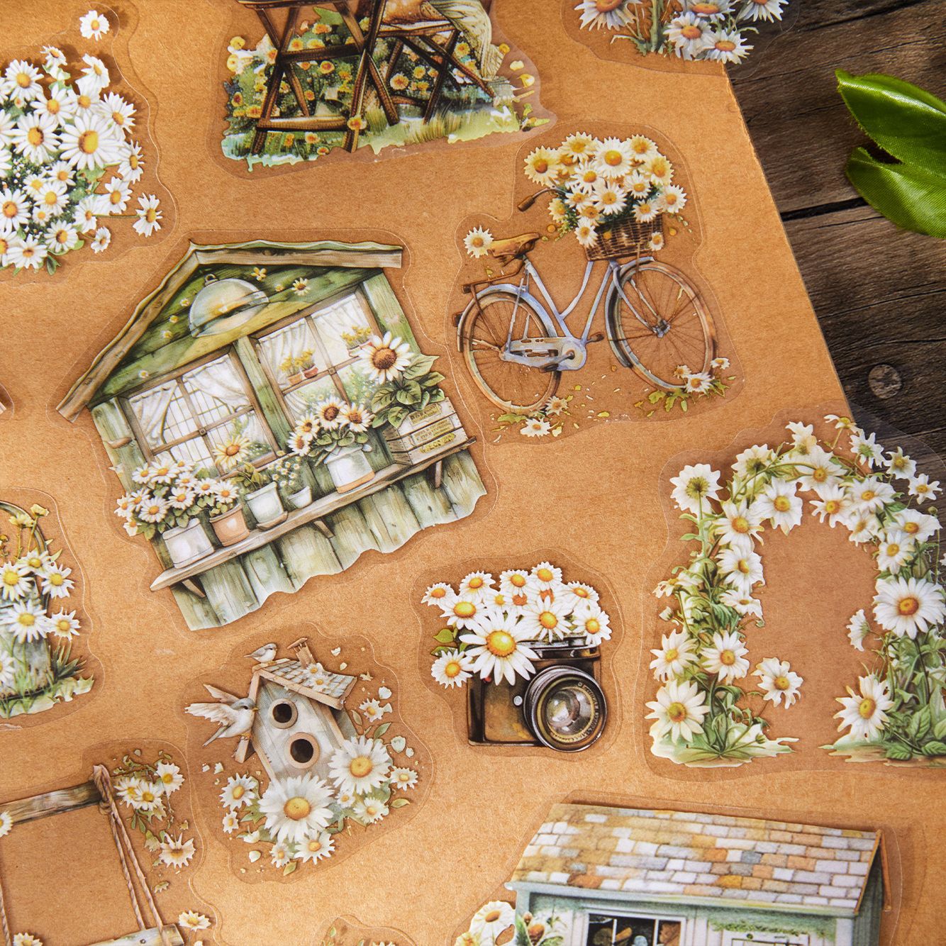 Floral PET Stickers – Retro Landscaping Series, 6 Options - ViktaShop