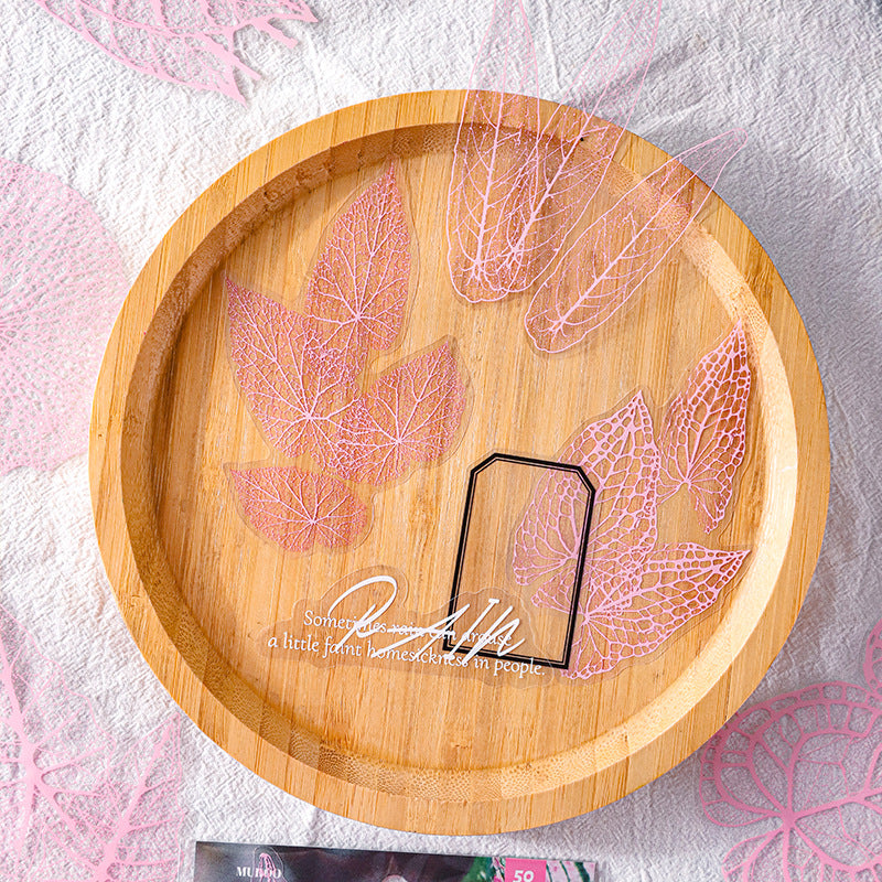 PET Sticker Bag - Wood Feather Calendar Series, Intoxicated Raspberry, 4 Options - ViktaShop