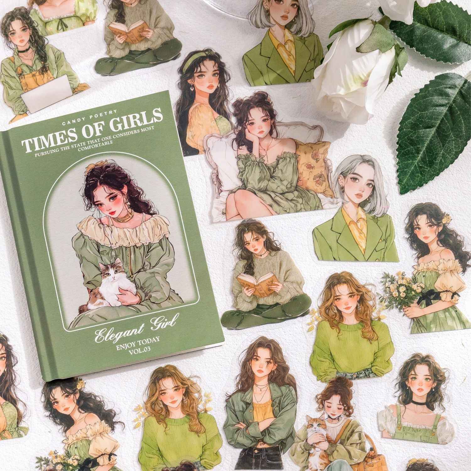 Vintage Girls Sticker PET Pack