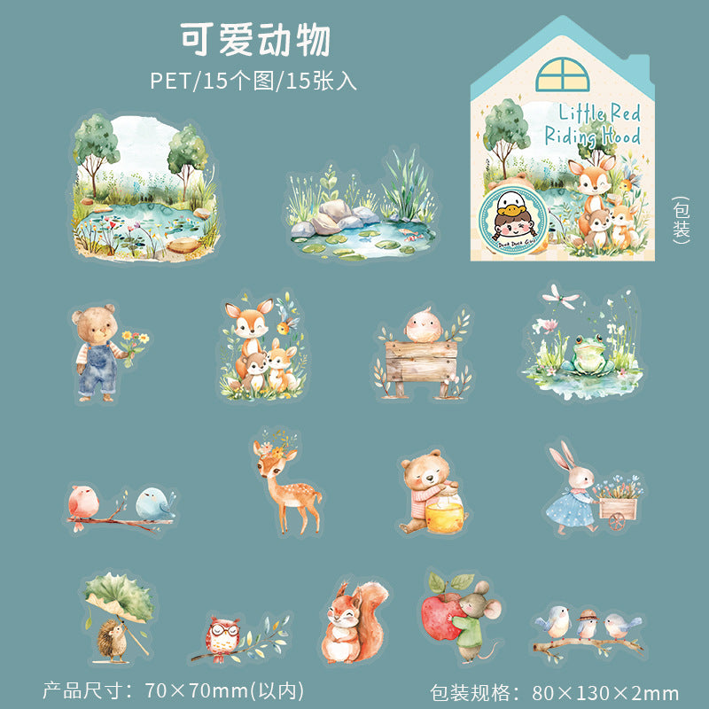 Little Red Riding Hood Series PET Stickers, 6 Options - ViktaShop