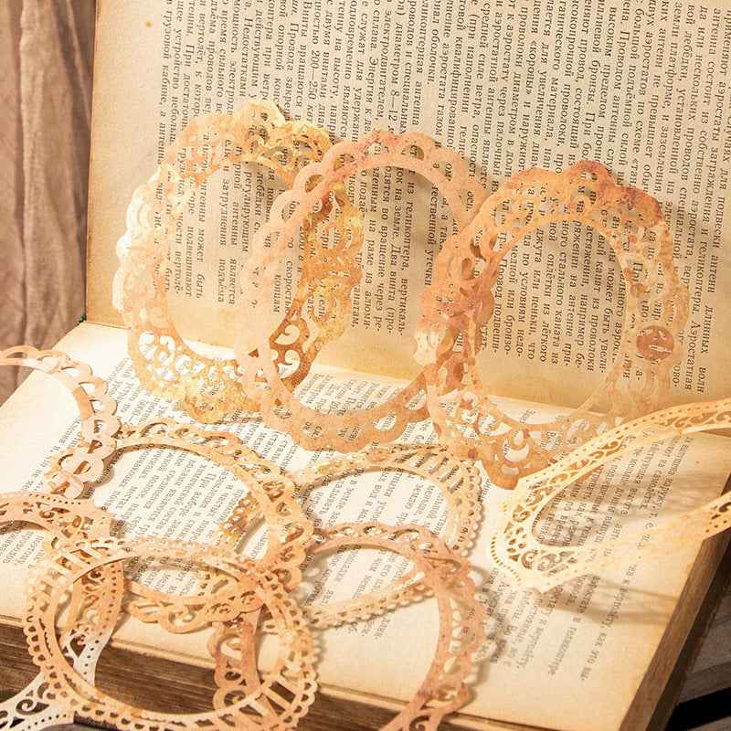 Wonderful Day Series Lace Hollow Frame Material Paper for Scrapbooking