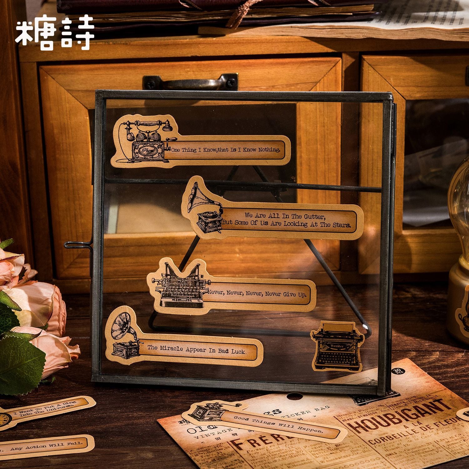 Retro English Sticker Pack - Time Series, 6 Options - ViktaShop