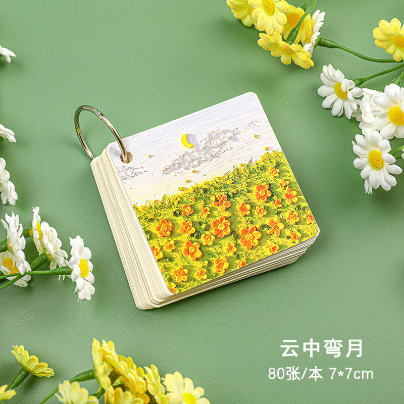 Oil Painting Scenery Loose-Leaf Notepad with Iron Ring, 4 Options - ViktaShop