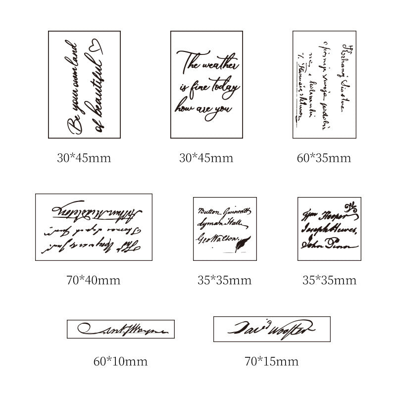 Wooden Stamp Set – 8 Retro English Letters - ViktaShop