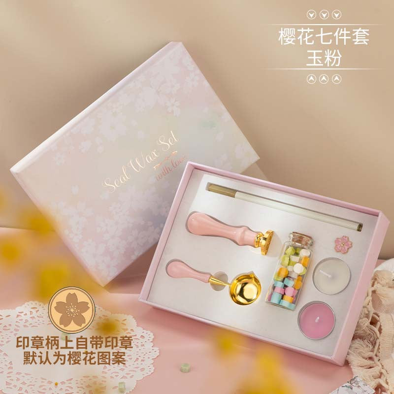 Cherry Blossom Fire Paint Seal Set – Complete Wax Seal Kit for Invitations & DIY - ViktaShop