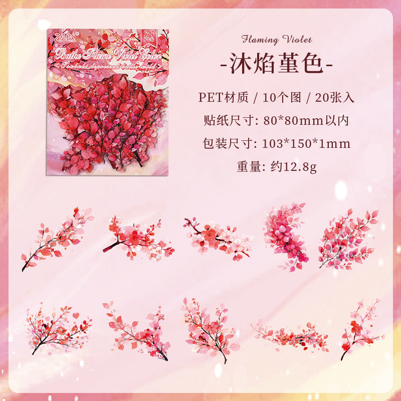 PET Sticker Pack - Plant & Flower Theme, 20 Pcs - ViktaShop