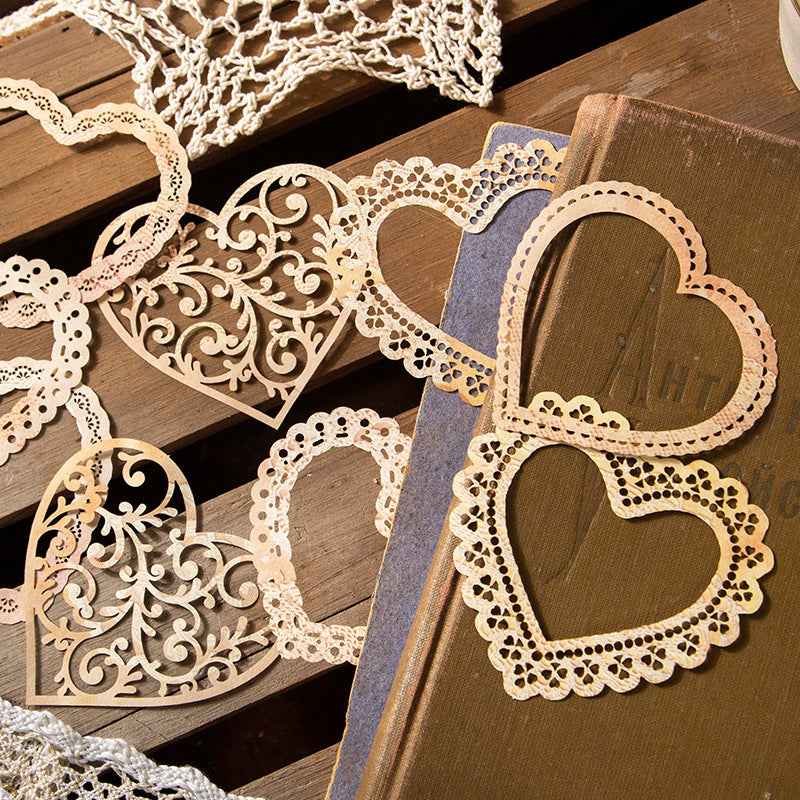 Wonderful Day Series Lace Hollow Frame Material Paper for Scrapbooking