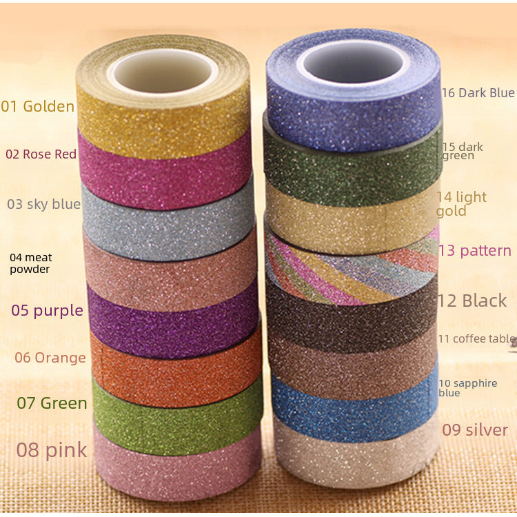 Glitter powder paper tape sticker pack
