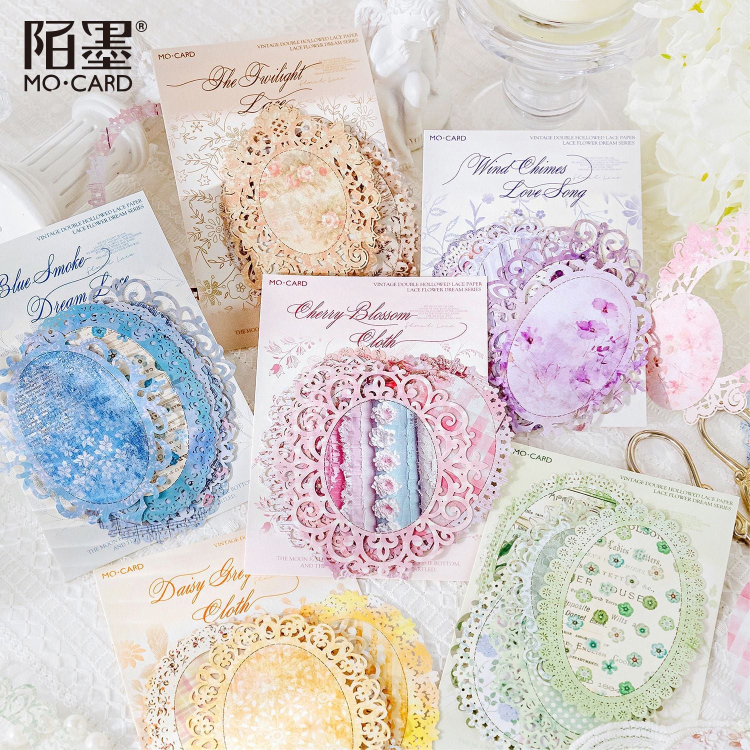 White Kraft Paper - Lace Flower Dream Series, 6 Options - ViktaShop