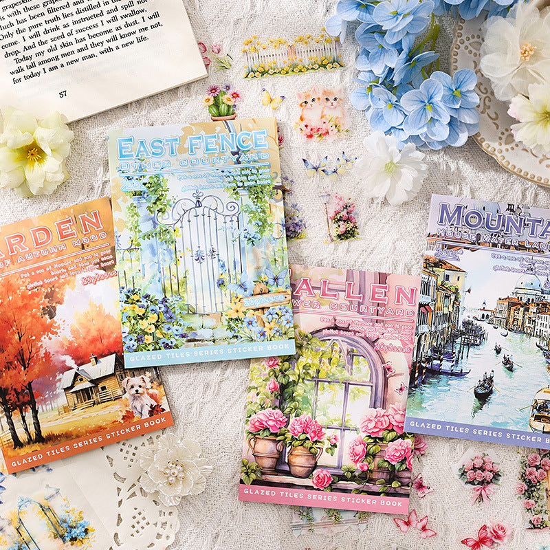 Cross-border PET Sticker Sheet Glazed Tile House - ViktaShop