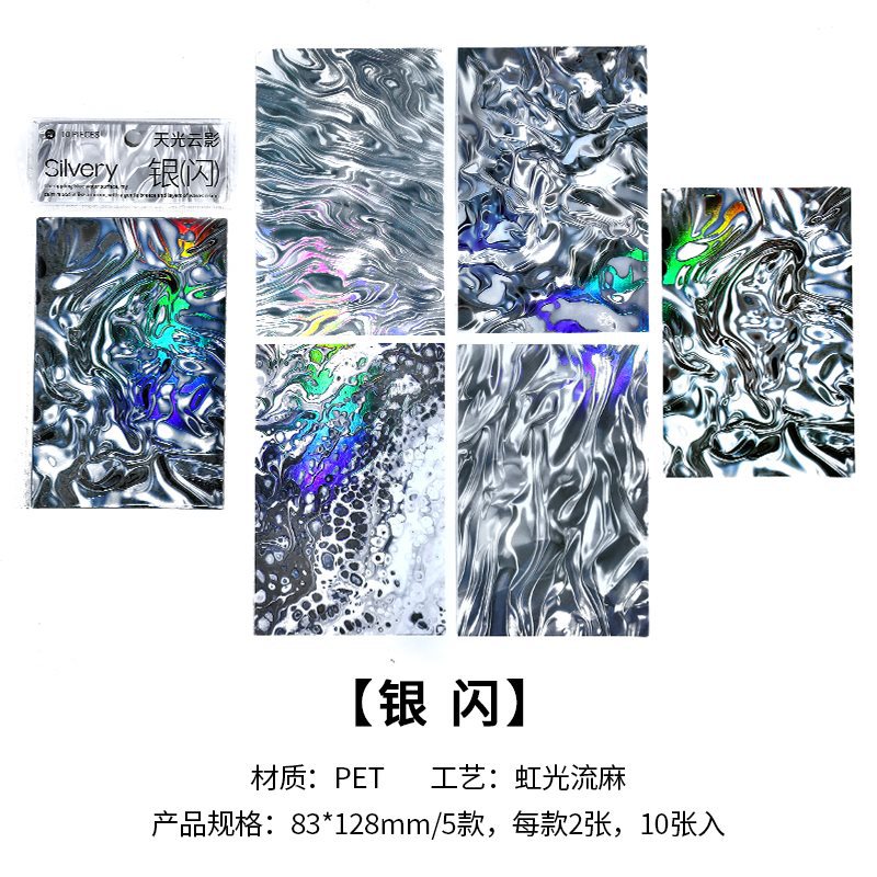 Decorative PET Sticker – Large Background Boil Water Ripple, 10 Pcs - ViktaShop