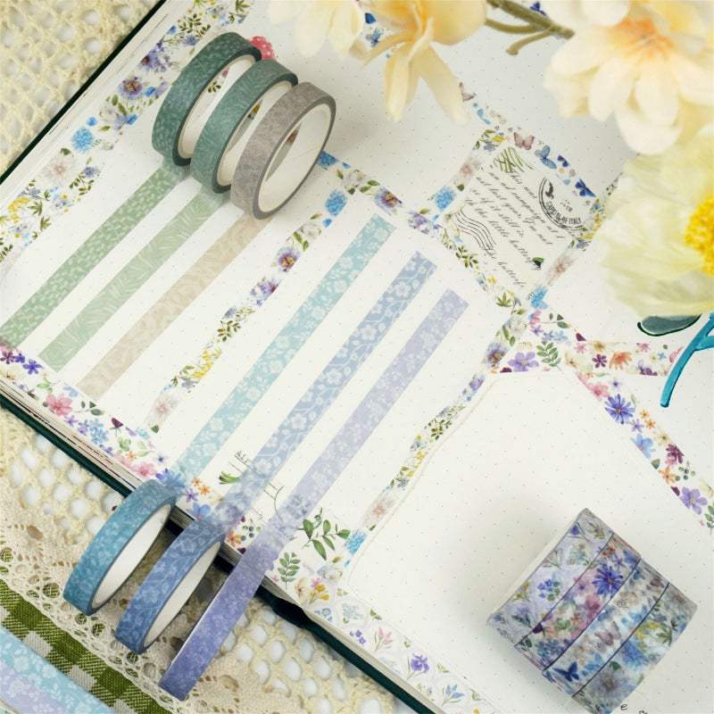 Spring Floral Thin Washi Tape Set – Plant Series, 12 Rolls - ViktaShop