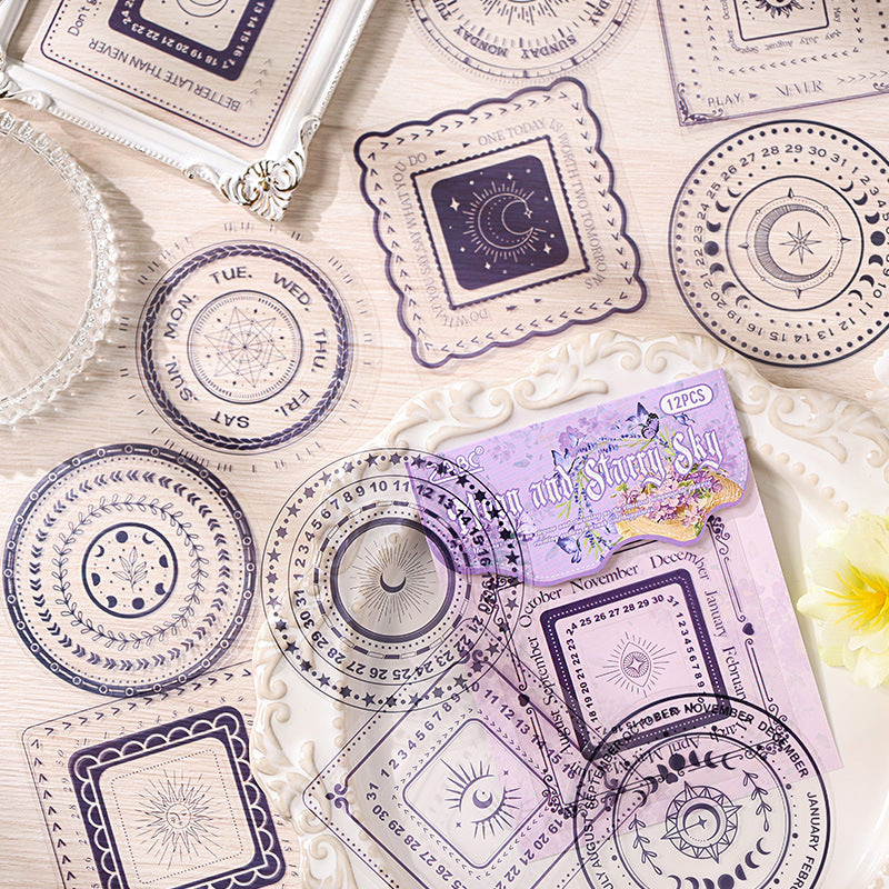 Transparent PET Sticker Set - DIY Diary Decoration, Retro Lace Design, 6 Options - ViktaShop