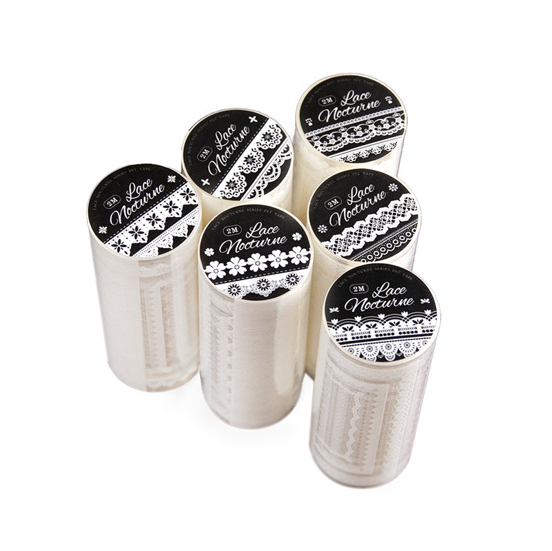 Lace Nocturne Series, Retro Border Decoration PET Tape, 6 Options - ViktaShop