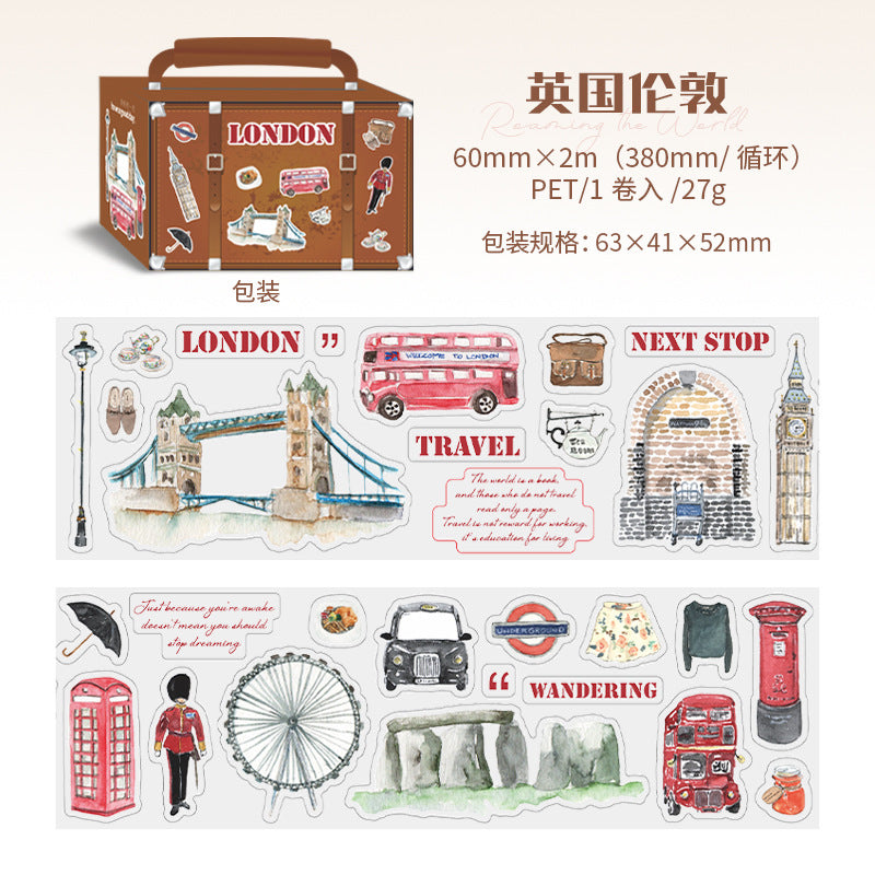 Roaming the World PET Tape – City Travel Series, 2m - ViktaShop