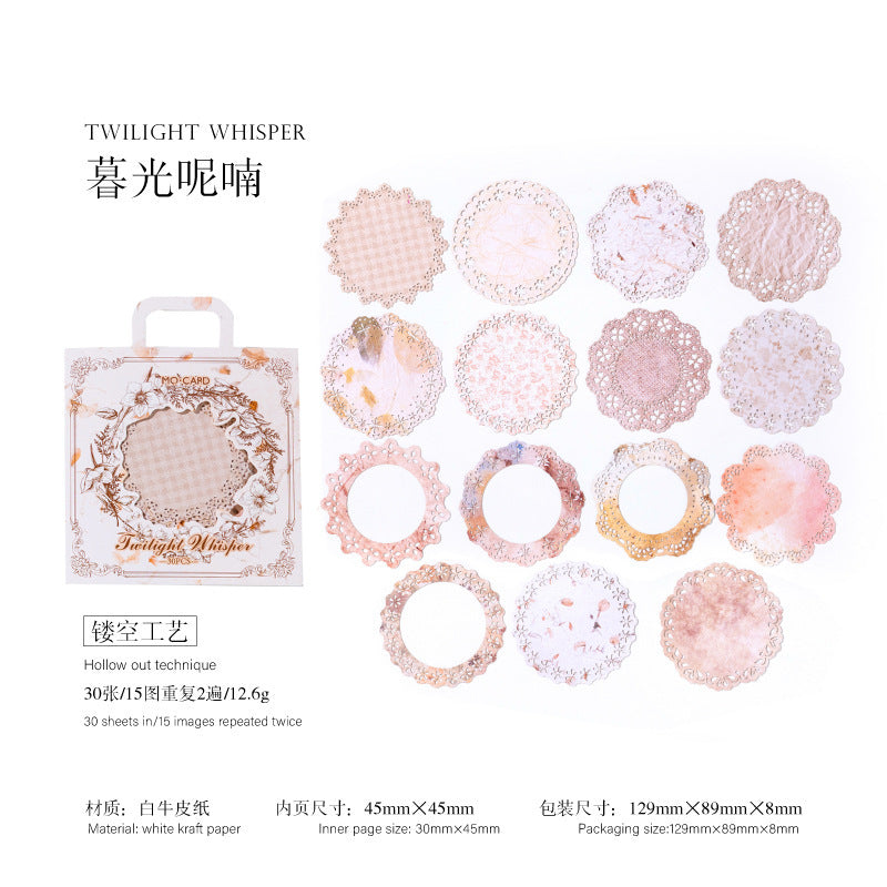 Hollow Border Card – Lace Light & Shadow Series, Light Retro Material - ViktaShop