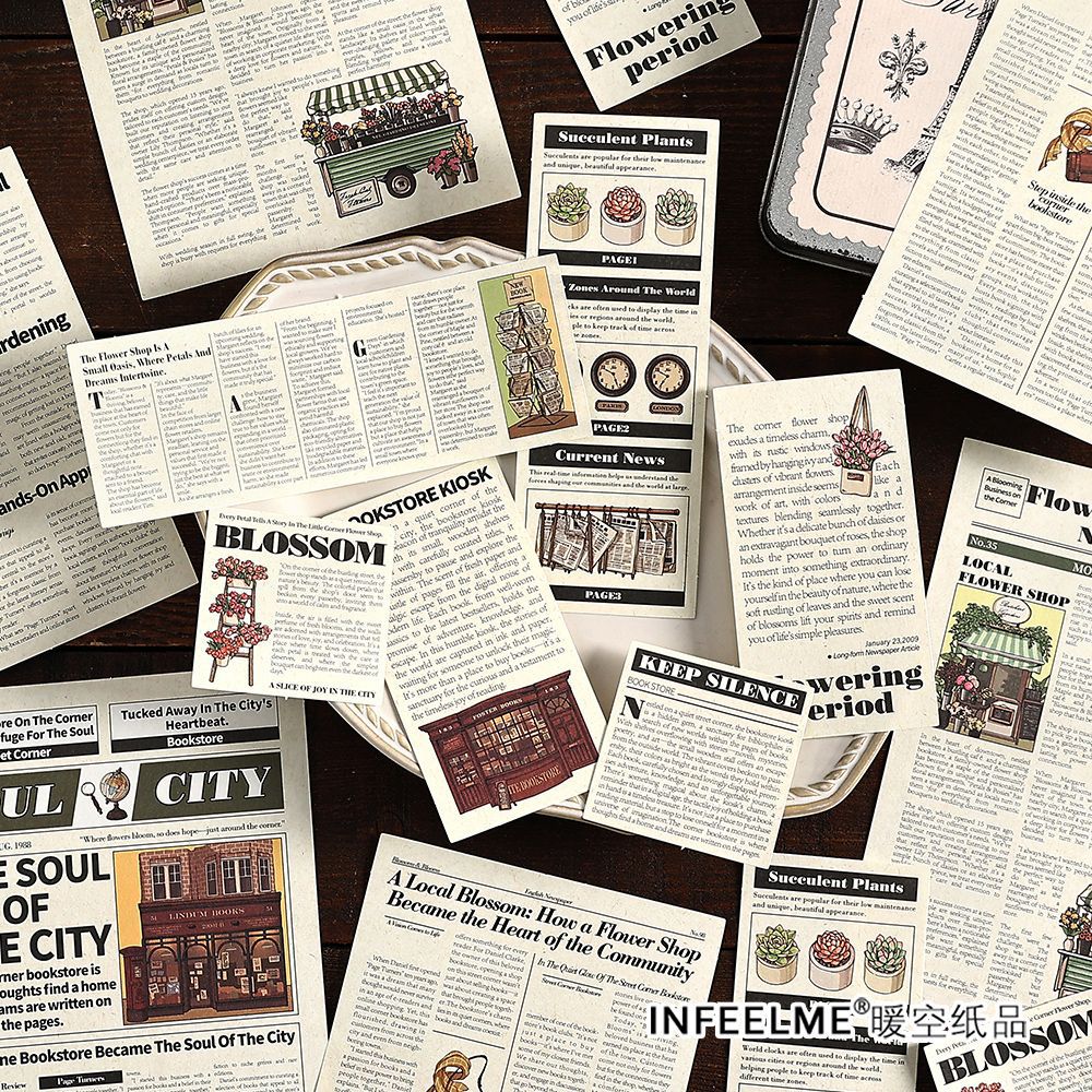 Writable Material Pack - Light Retro Series, 20 Pcs - ViktaShop