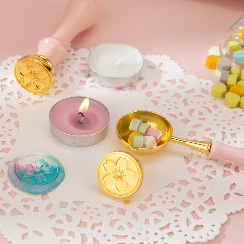 Cherry Blossom Fire Paint Seal Set – Complete Wax Seal Kit for Invitations & DIY - ViktaShop