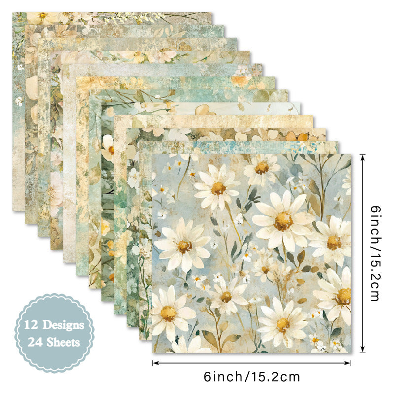 Background Paper – Single-Sided Pattern Paper, 24 Sheets - ViktaShop