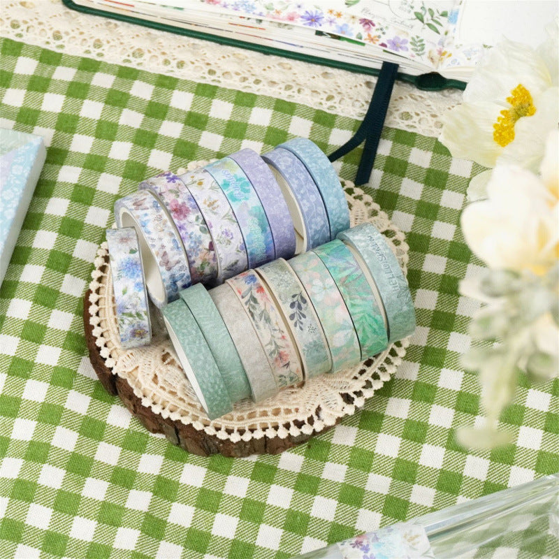 Spring Floral Thin Washi Tape Set – Plant Series, 12 Rolls - ViktaShop