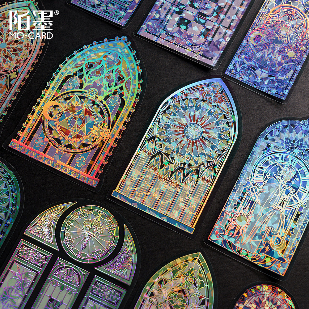 PET Collage Stickers - Moonlight Window Series, 4 Options - ViktaShop