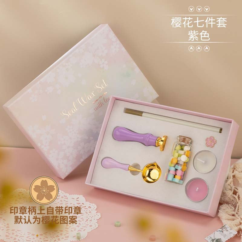 Cherry Blossom Fire Paint Seal Set – Complete Wax Seal Kit for Invitations & DIY - ViktaShop