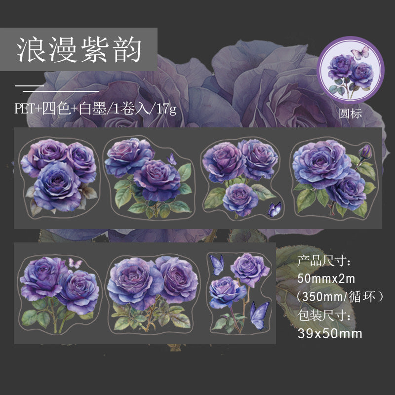 PET Plant Flower Sticker – Material Decoration Collage Tape, 3.5m - ViktaShop