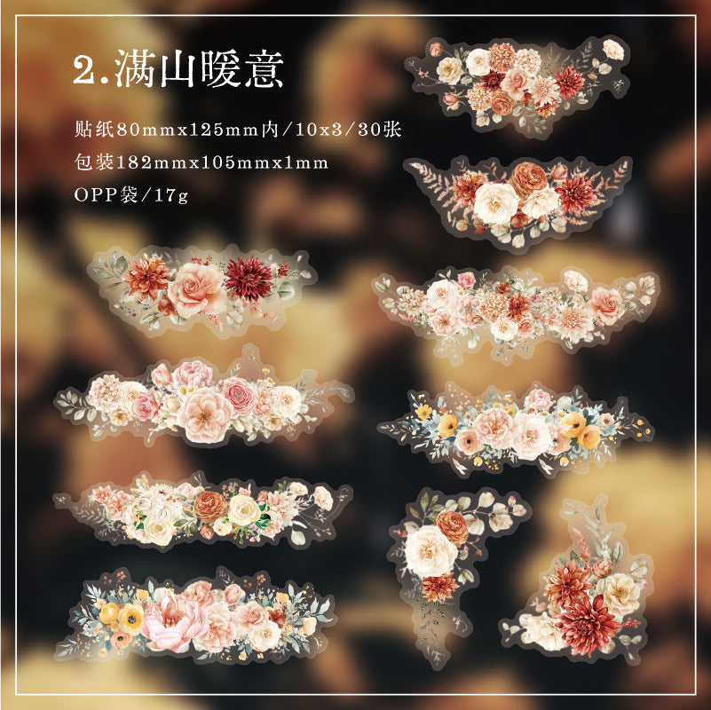 Twilight PET Flower Sticker Bag – Floral Theme, 8 Options - ViktaShop