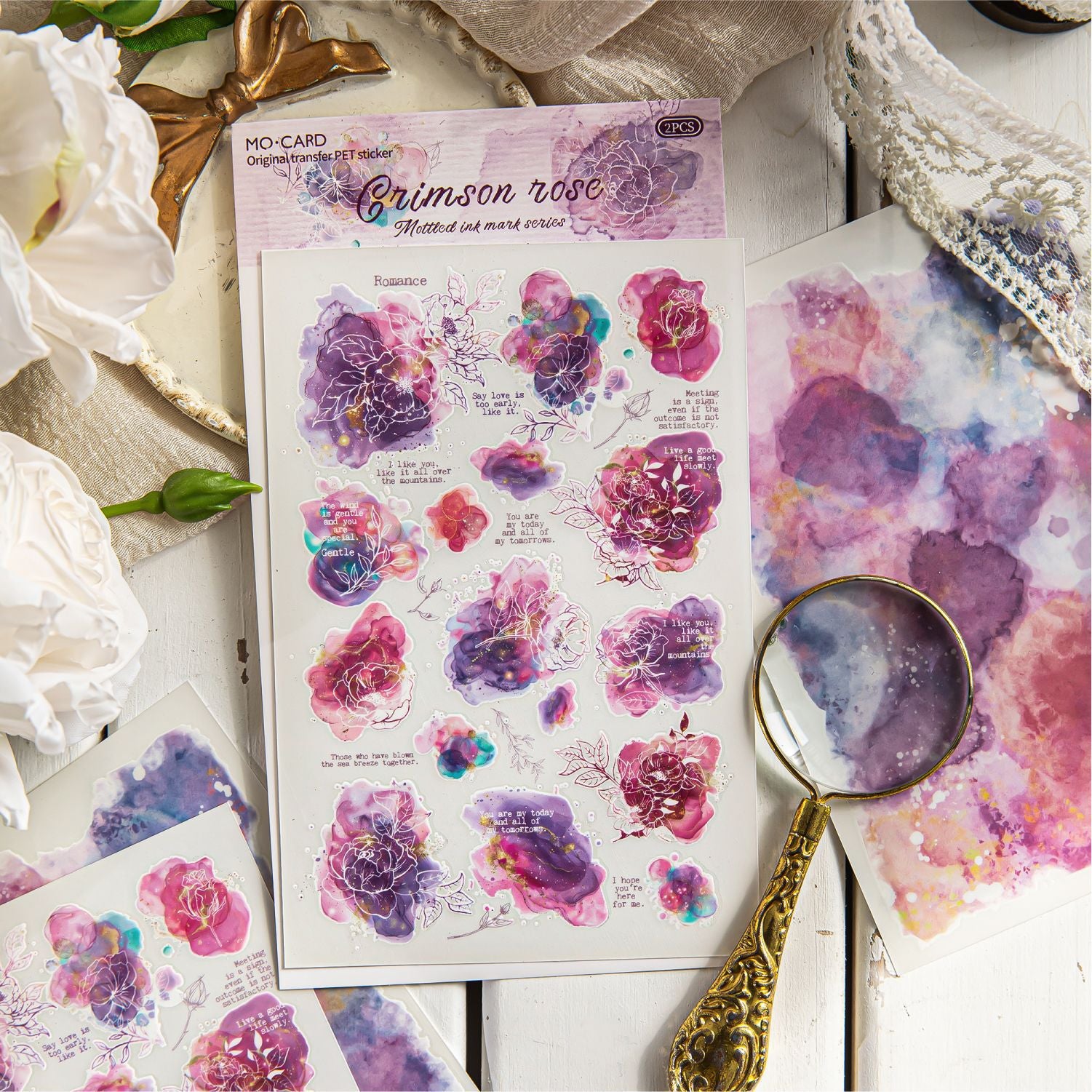 PET Stickers – Watercolor Retro Decorative Set - ViktaShop