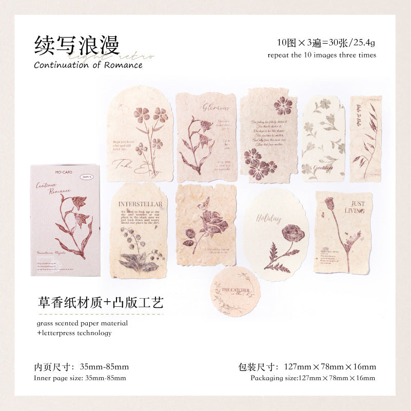 Relief Paper Stickers - Forest Overture, Flowers & Plants Theme, 30 Pcs - ViktaShop