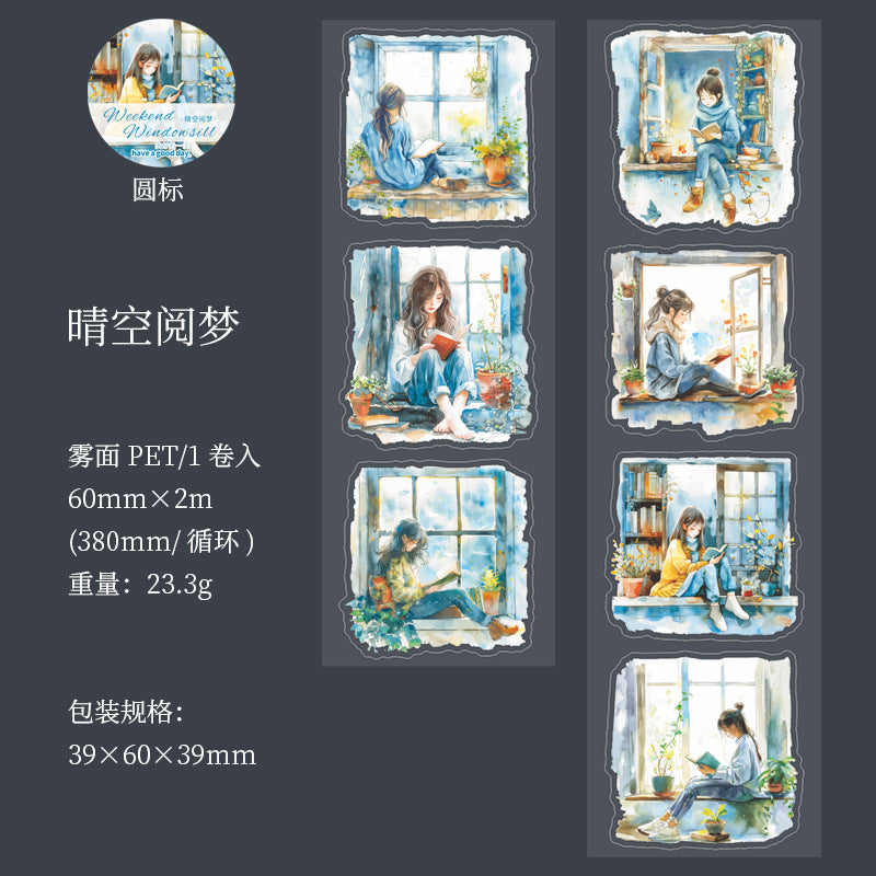 PET Tape Weekend Windowsill Series Girls, 2m - ViktaShop