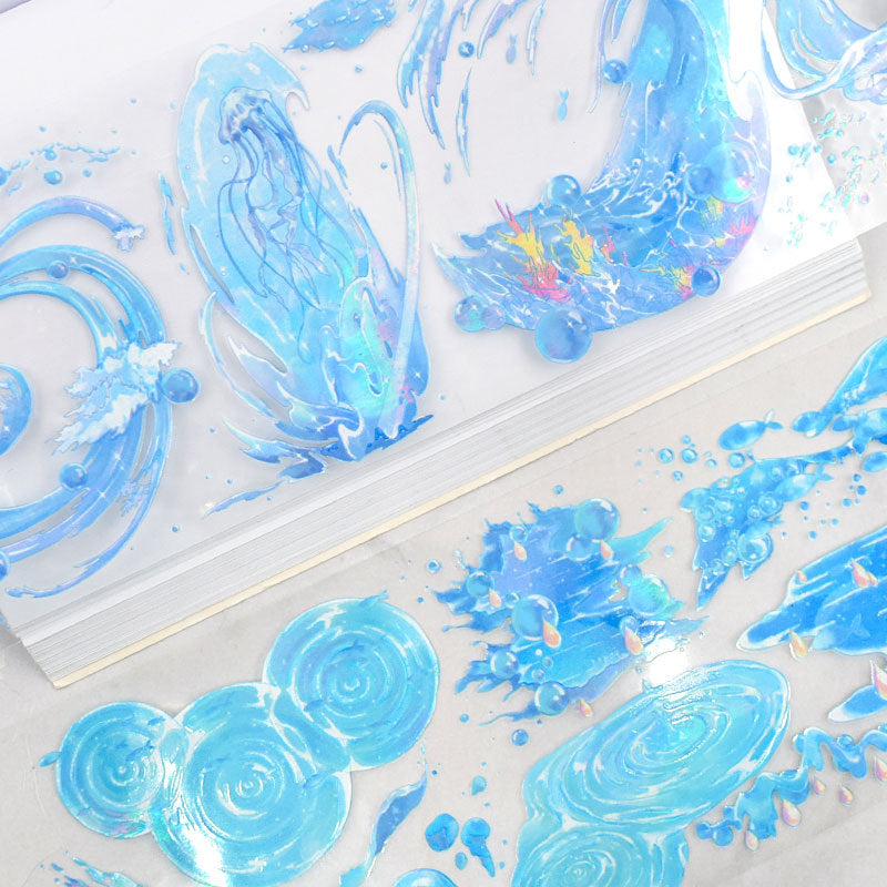 Glossy Landscape PET Tape - Bronzing Oil Decorative Collage Roll, 2m - ViktaShop