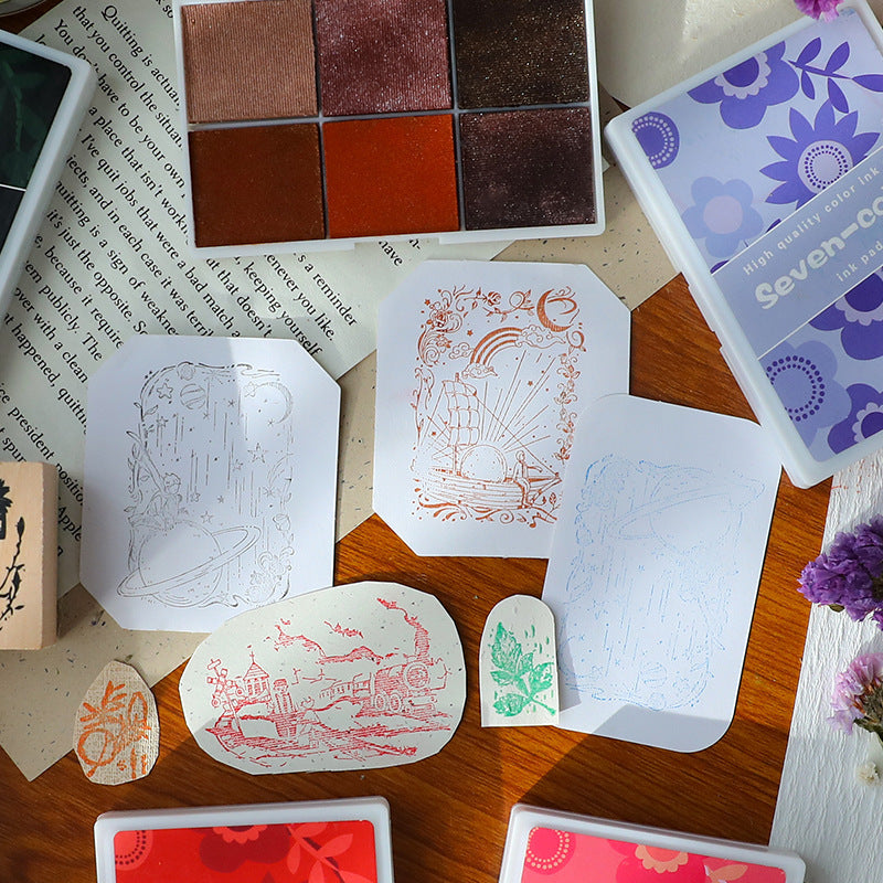 Boxed Water-Based Inkpad Set - Colorful for Kids’ Crafts - ViktaShop