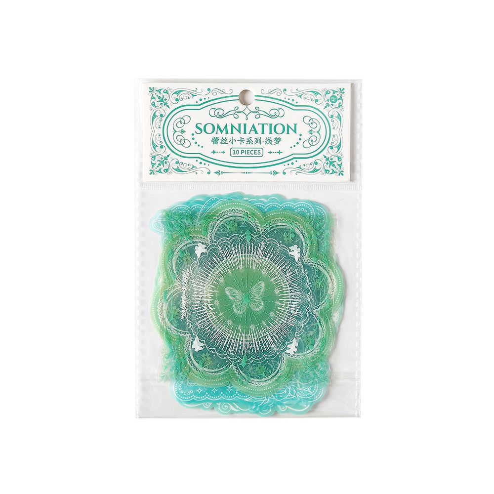Lace Small Card Series – PET Sticker Bag, 10 Pcs - ViktaShop