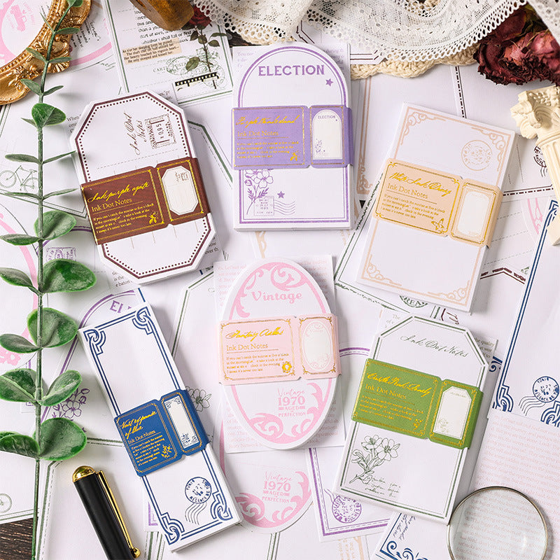 Ink Dot Letter Non-Sticky Note Paper – DIY Retro Hand Account Base - ViktaShop