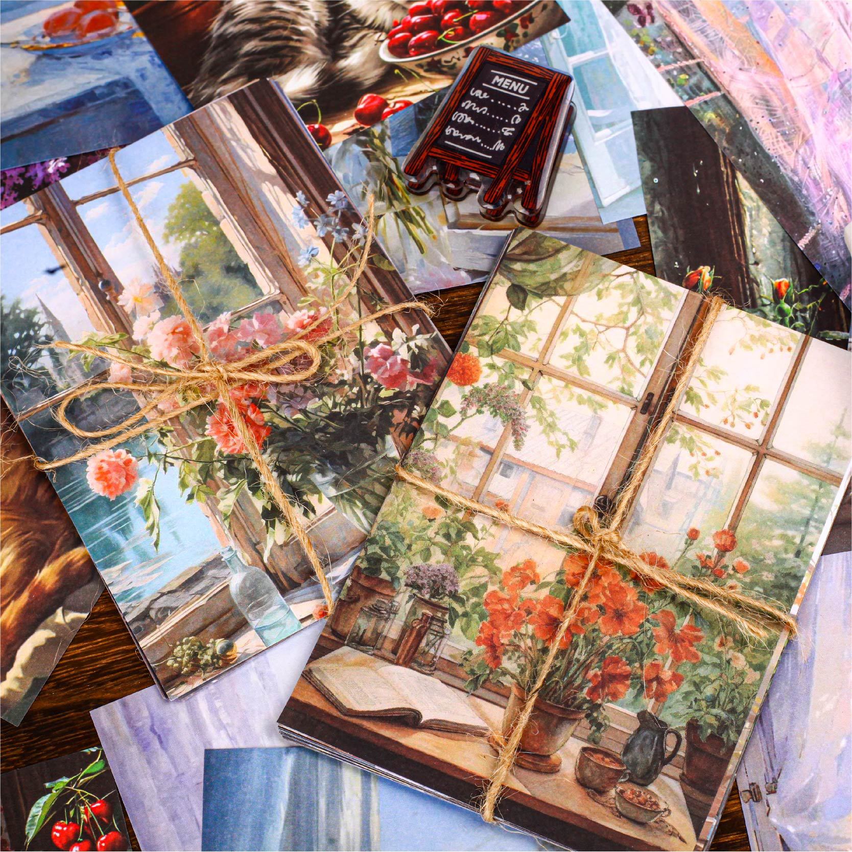 Window View Scrapbooking Background Paper – Modern Simple Style - ViktaShop