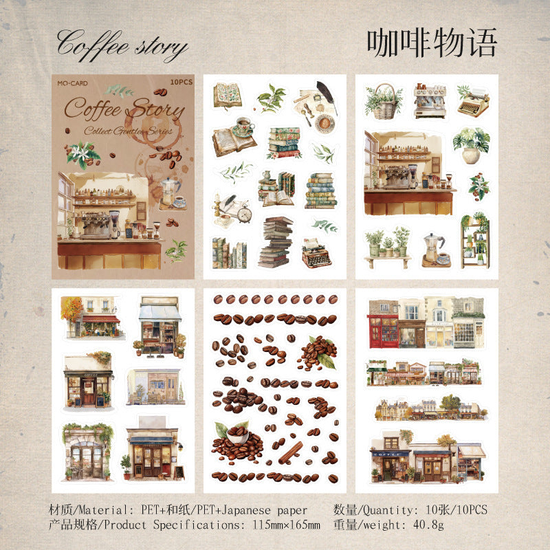 Romantic Art Handbook Decorative Stickers, 10 Pcs - ViktaShop