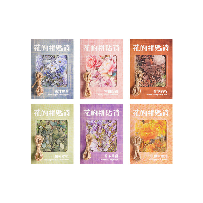 Floral Collage Poem Sticker Pack, 6 Options - ViktaShop