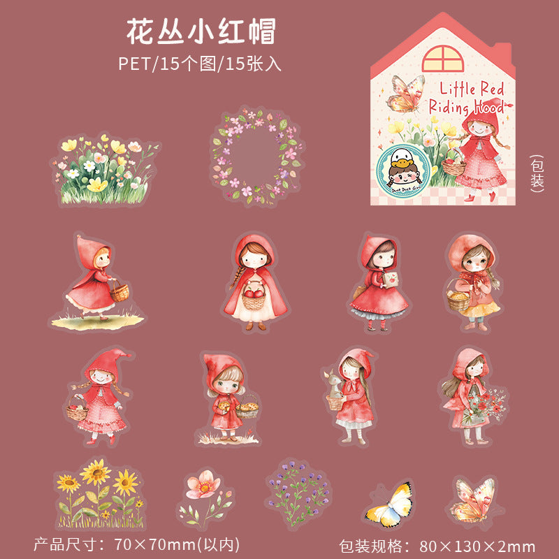 Little Red Riding Hood Series PET Stickers, 6 Options - ViktaShop