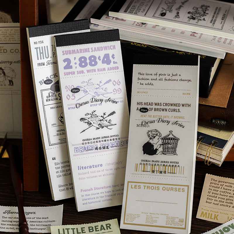 Diary Series Retro Paper - 50 Pcs