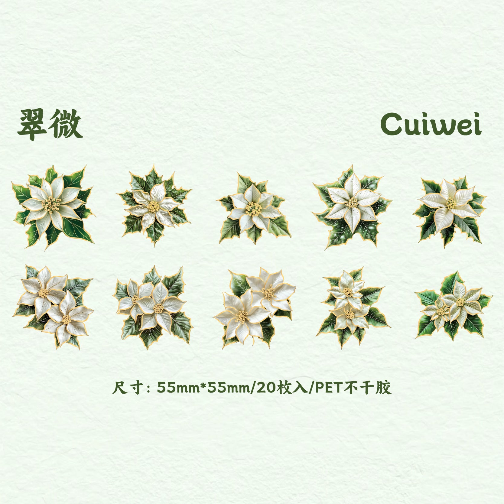 Flower PET Stickers – Creative DIY Hand Account Decoration, 6 Options - ViktaShop